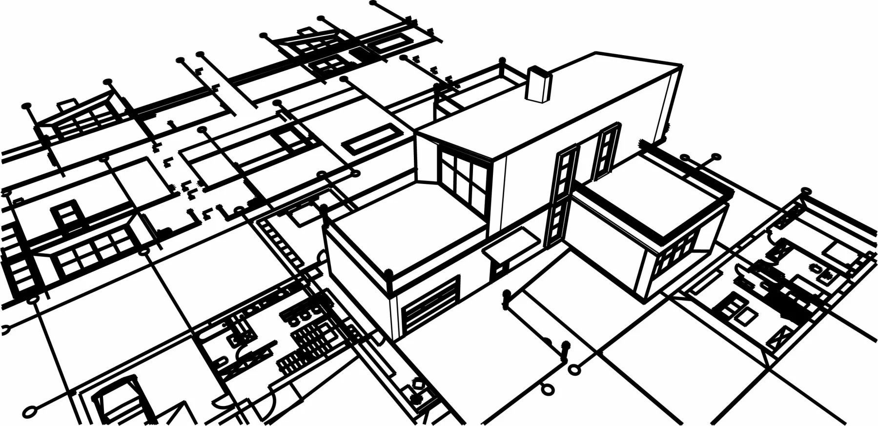 PfG - Planungsbüro für Gebäudetechnik - Haus mit Dachboden – 3D-Illustration